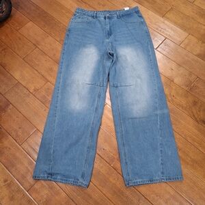 Women's Blue Wide Leg Jeans